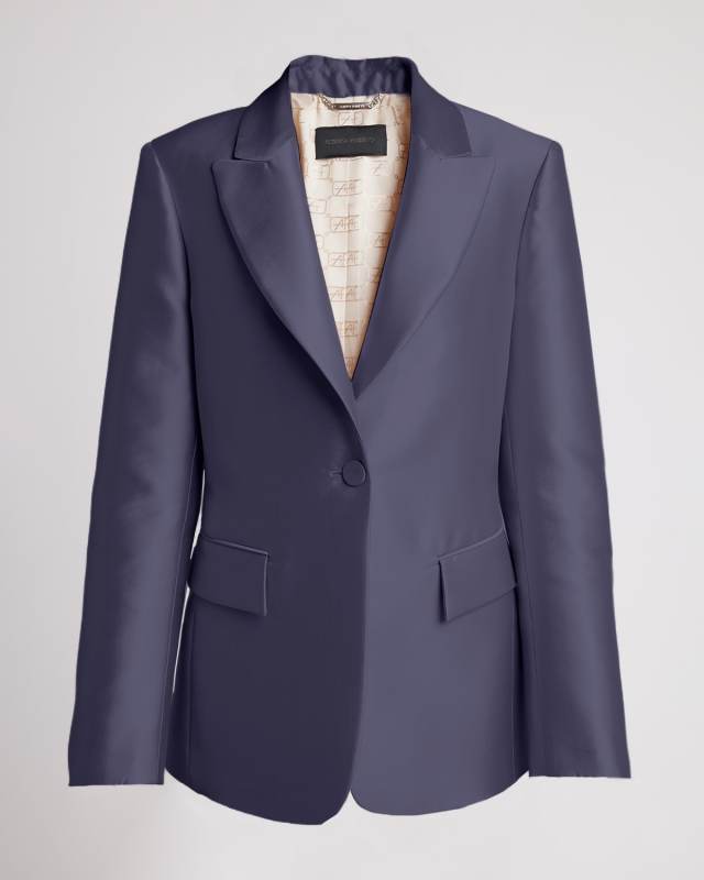Single-Breasted Silk Jacket